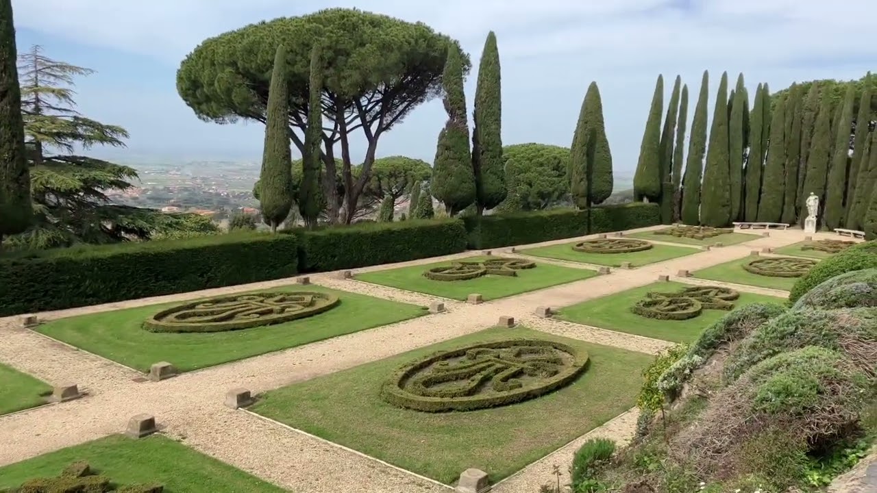 In the gardens of the Villa Barberini, Castel Gandolfo, the Pope’s summer residence. 1 April 2023.