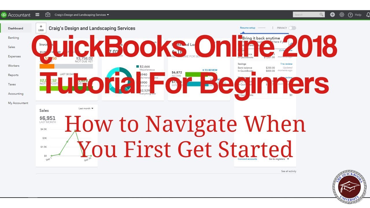 QuickBooks Online 2018 Tutorial For Beginners - Getting Started