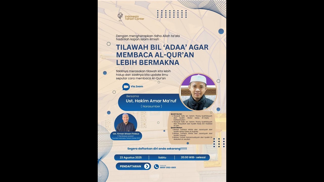 kajian Tajwid – Tilawah bil ‘Adaa’Agar Membaca Al-Qur’an Lebih Bermakna