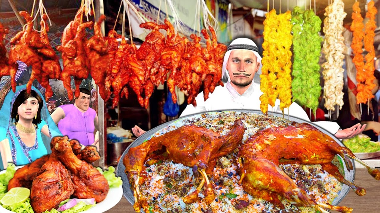 Chicken Tandoori Mandi Biryani Chicken Kebabs Fry Indian Street Food Hindi Kahani New Moral Stories