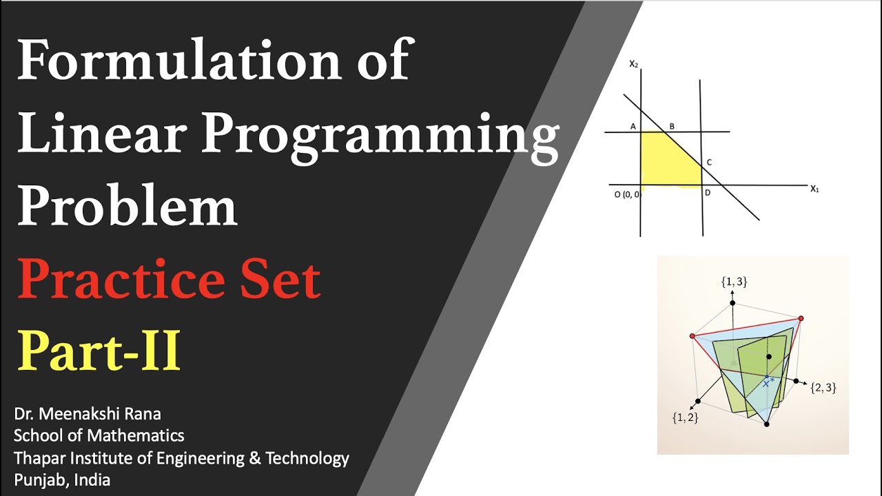 LPP Formulations | Practice Set | Part 2