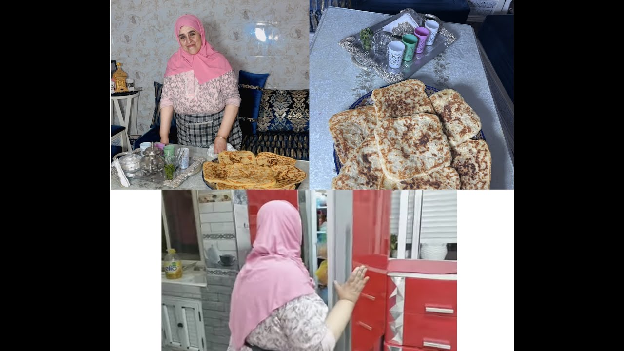 روتين مسائي  لتحضير العشاء مع زنوبة  درت مسمن معمر بالكفتة