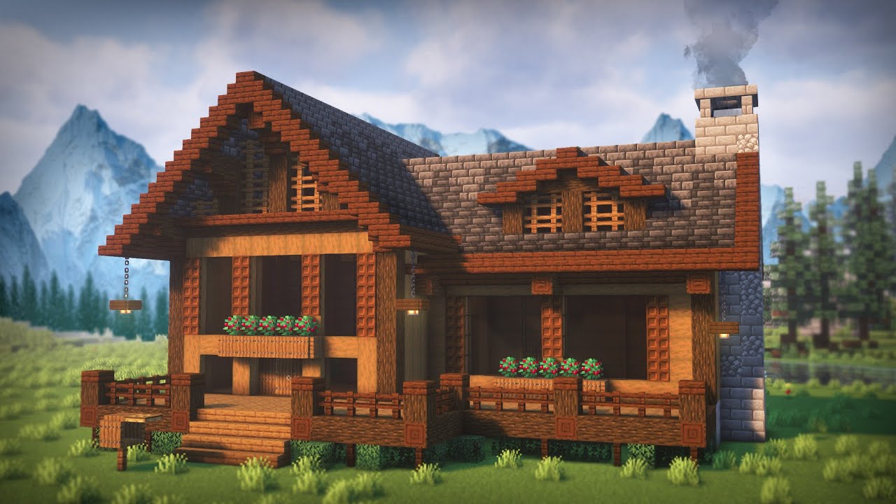 Easy Dark Oak Cabin | Minecraft Tutorial