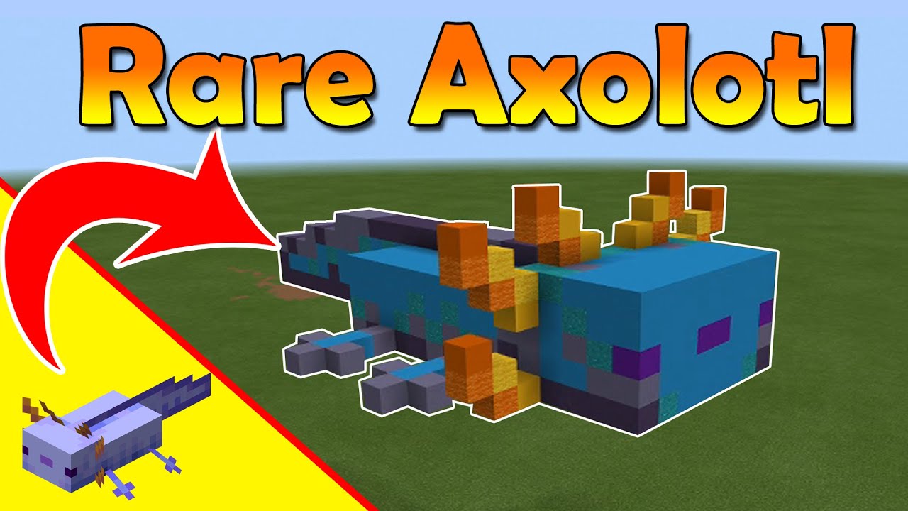 Minecraft Rare Axolotl - Rare Axolotl Statue - Minecraft Mob Build Tutorial