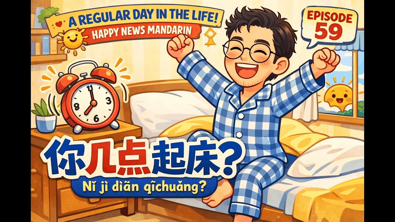 Learn Mandarin with Me ☀️ | What Time Do You Wake Up? (你几点起床?) | A Regular Day – Ep. 59