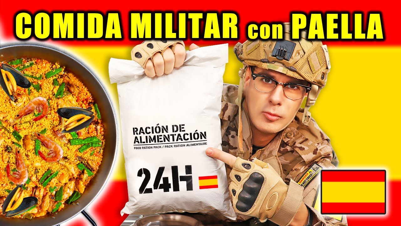 Probando COMIDA MILITAR con PAELLA de ESPAÑA 24 Horas