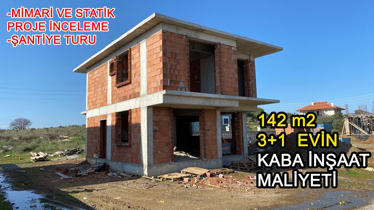 142 m2 3+1 DUBLEKS  EVİN KABA İNŞAAT MALİYETİ- MİMARİ VE STATİK PROJE İNCELEME- ŞANTİYE TURU