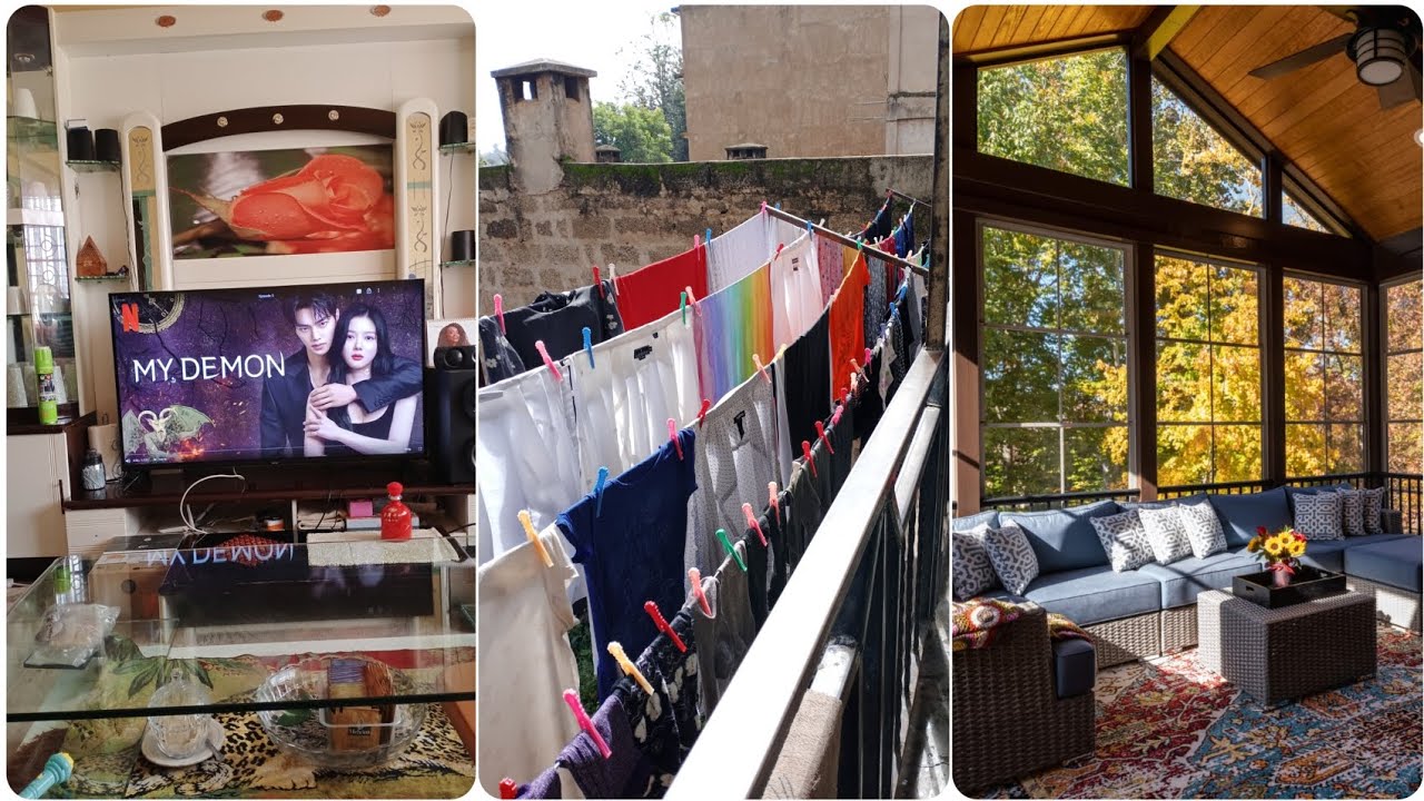 VLOG// gift from china •|• laundry •|• new pajamas •|• living room refresh 