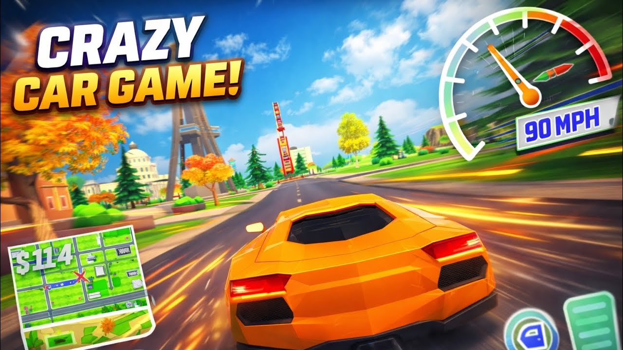 Crazy Car Driving Game 🚗 | High Speed City Racing Gameplay | Insane Car Stunts#viral #gaming 