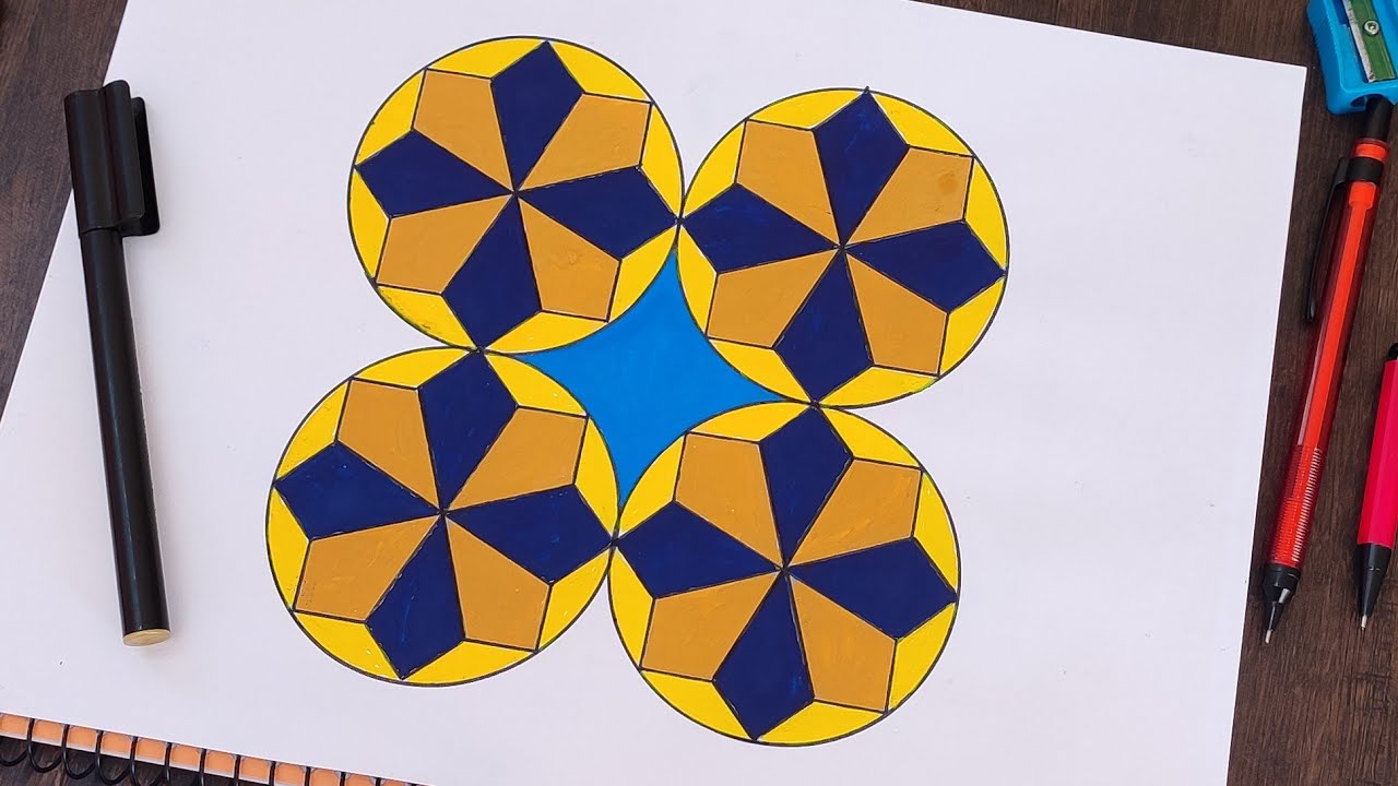 Geometric Patterns Drawing || Geometric Circle Patterns || Simple Geometric Art || Islamic Patterns