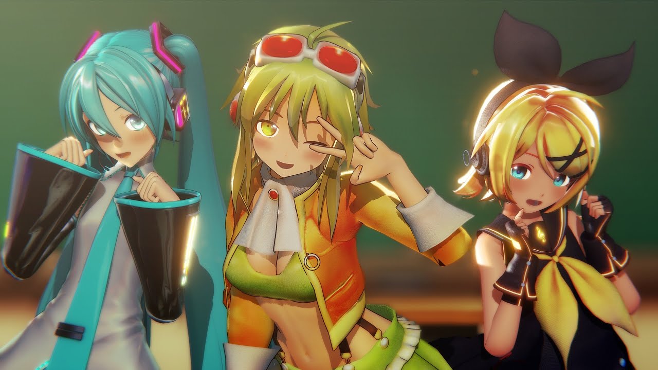 [MMD]スキスキ絶頂症 【ままま式GUMI, YYB式初音ミク, Sour式鏡音リン】