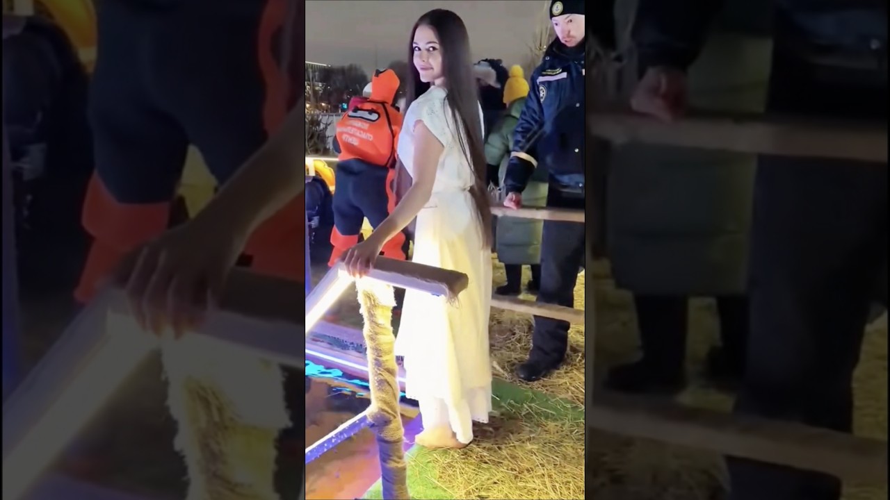 part607#❄️Freezing#Water🌊Challenge#Russia#Baptism👙DayTradition🧊#Russian Beauty vs Frozen#LakeBaptism
