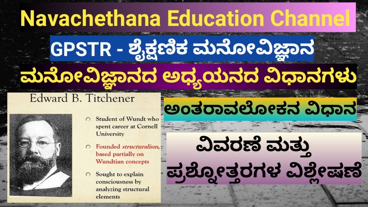 GPSTR - ಶೈಕ್ಷಣಿಕ ಮನೋವಿಜ್ಞಾನ - ಅಂತರಾವಲೋಕನ ವಿಧಾನ