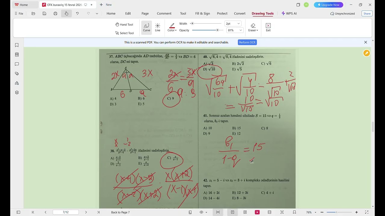OTK RİYAZİYYAT 11 buraxılış 15 fevral 2026