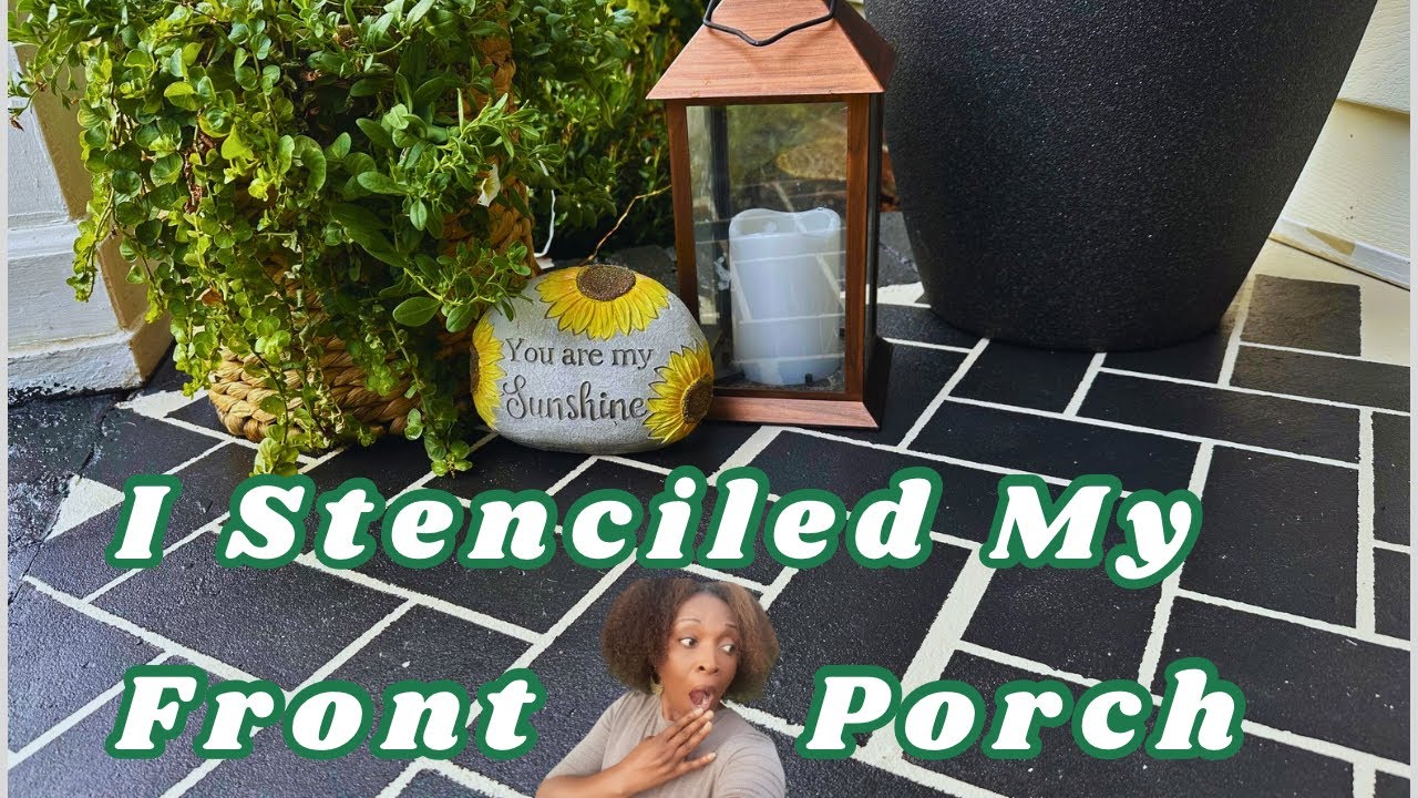 I Stenciled My Front Porch|Watch the Transformation|Storm Door Installation