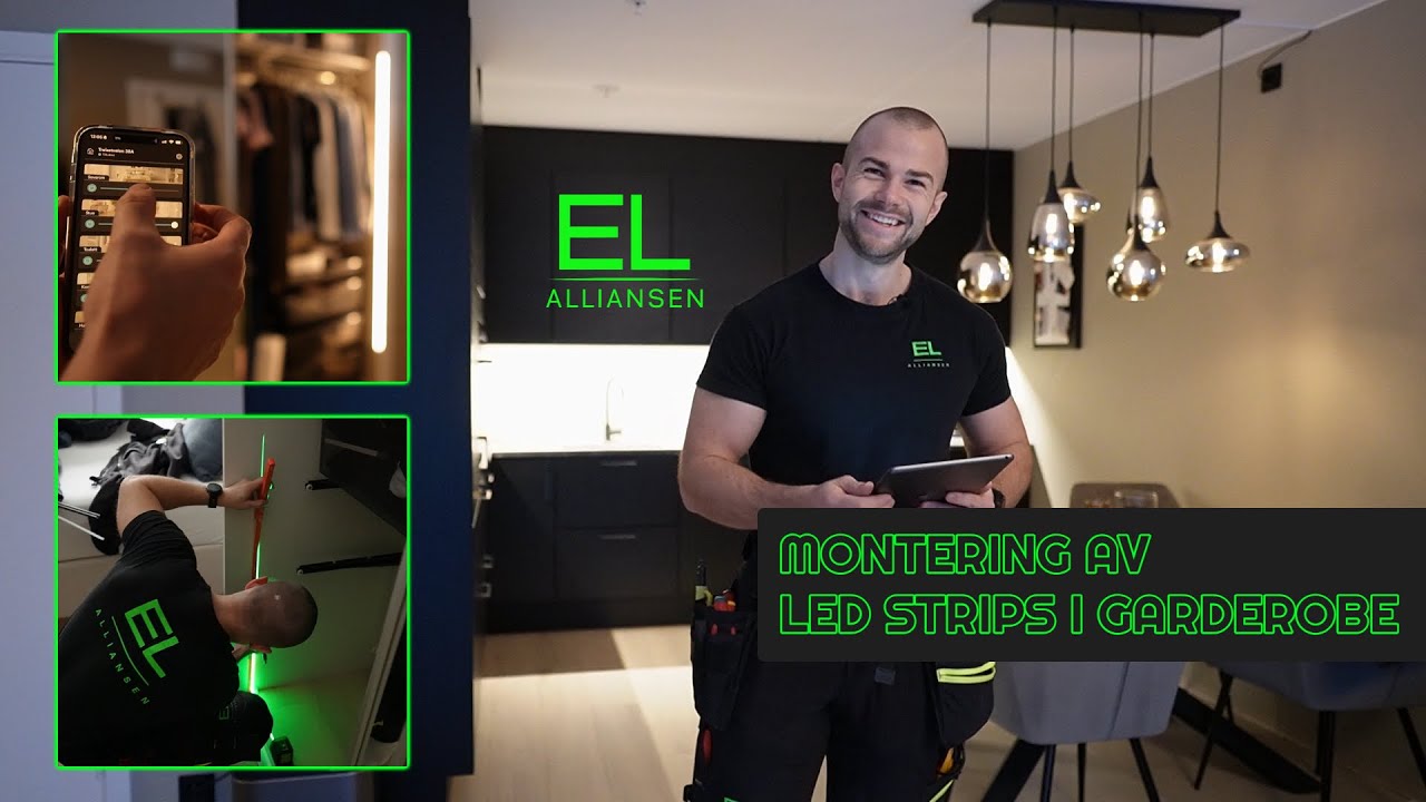 Montering av LED strips med Plejd dimmer i garderobeskap