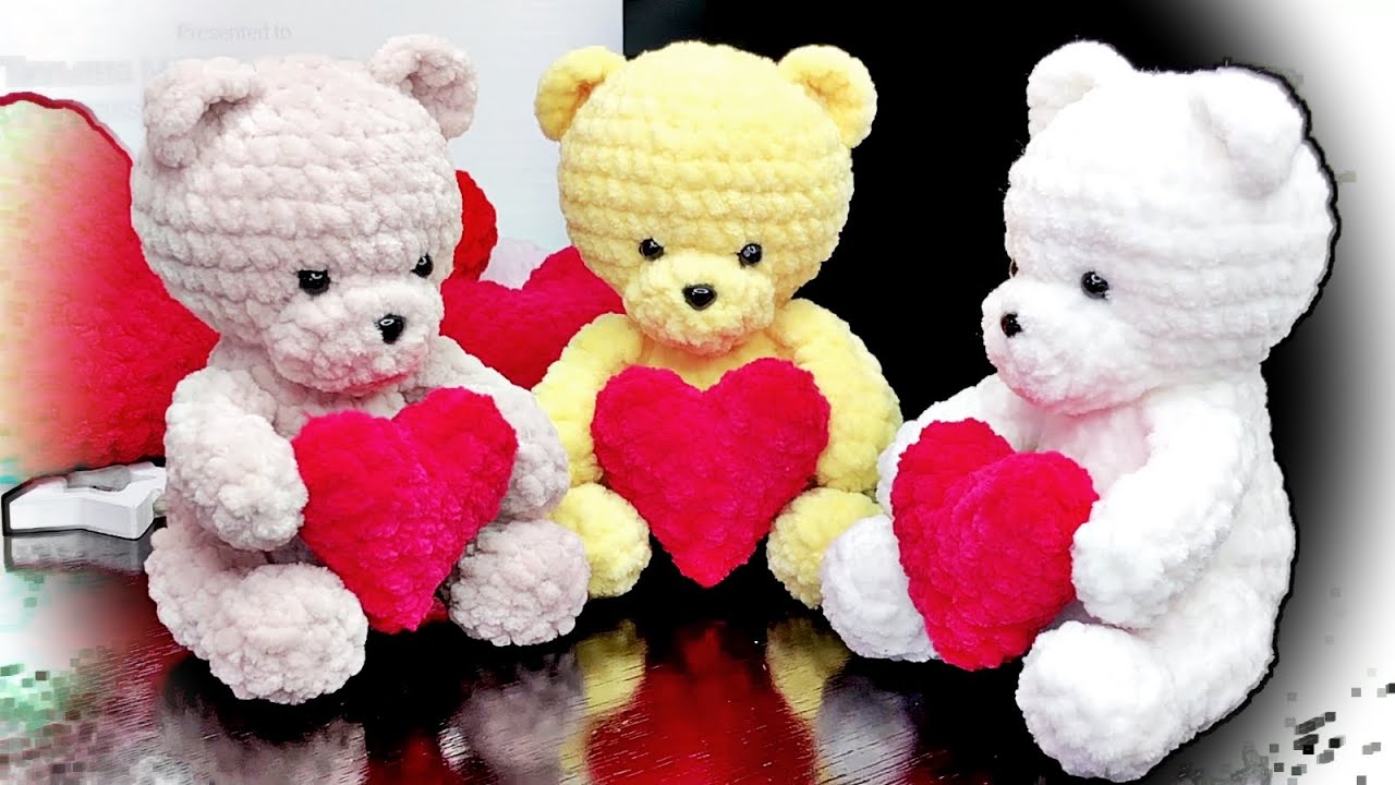 MAKE ME / Bear with Heart crochet / Full TUTORIAL and PATTERN / Part 1 / Bear crochet pattern ETSY
