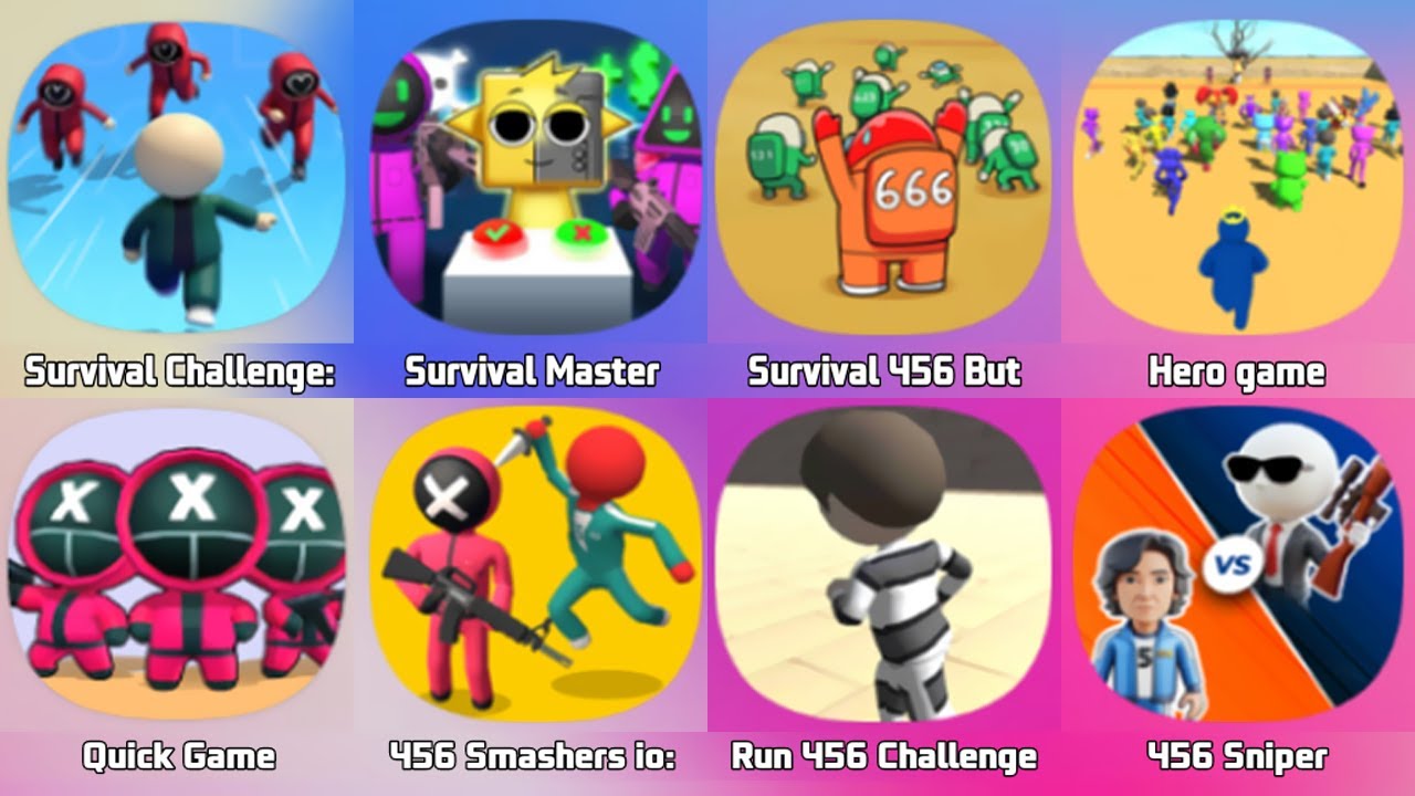 Survival Challenge Season 2, Survival Master, Sprunki Survival, Squid Super Hero, Squid Game 3D