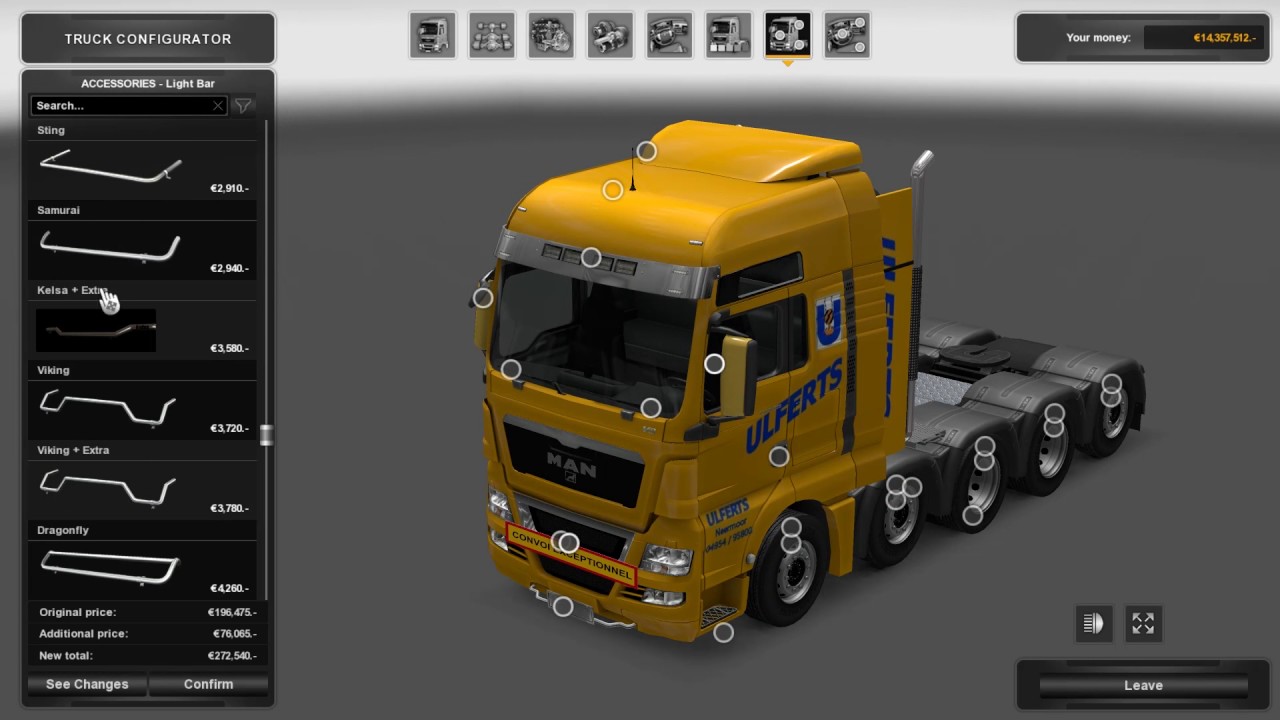 ETS2 Mod showcase: MAN TGX 8&times;4 10&times;4 V8.1