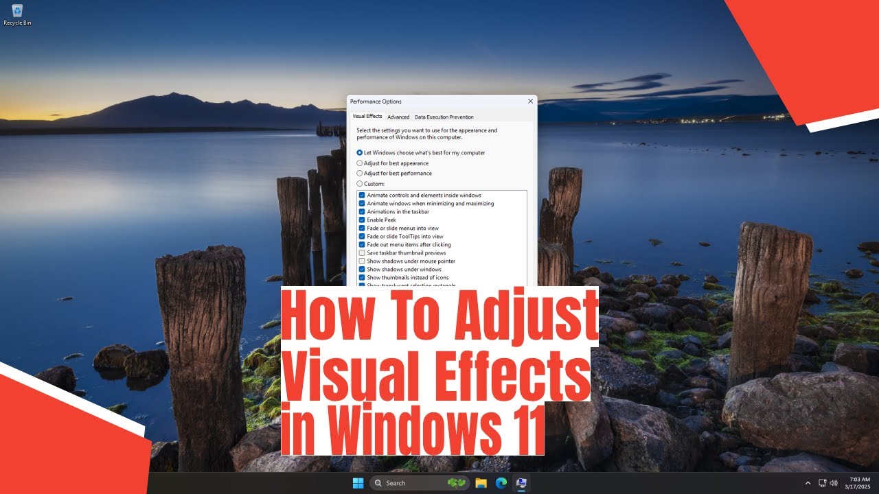 How To Adjust Visual Effects in Windows 11