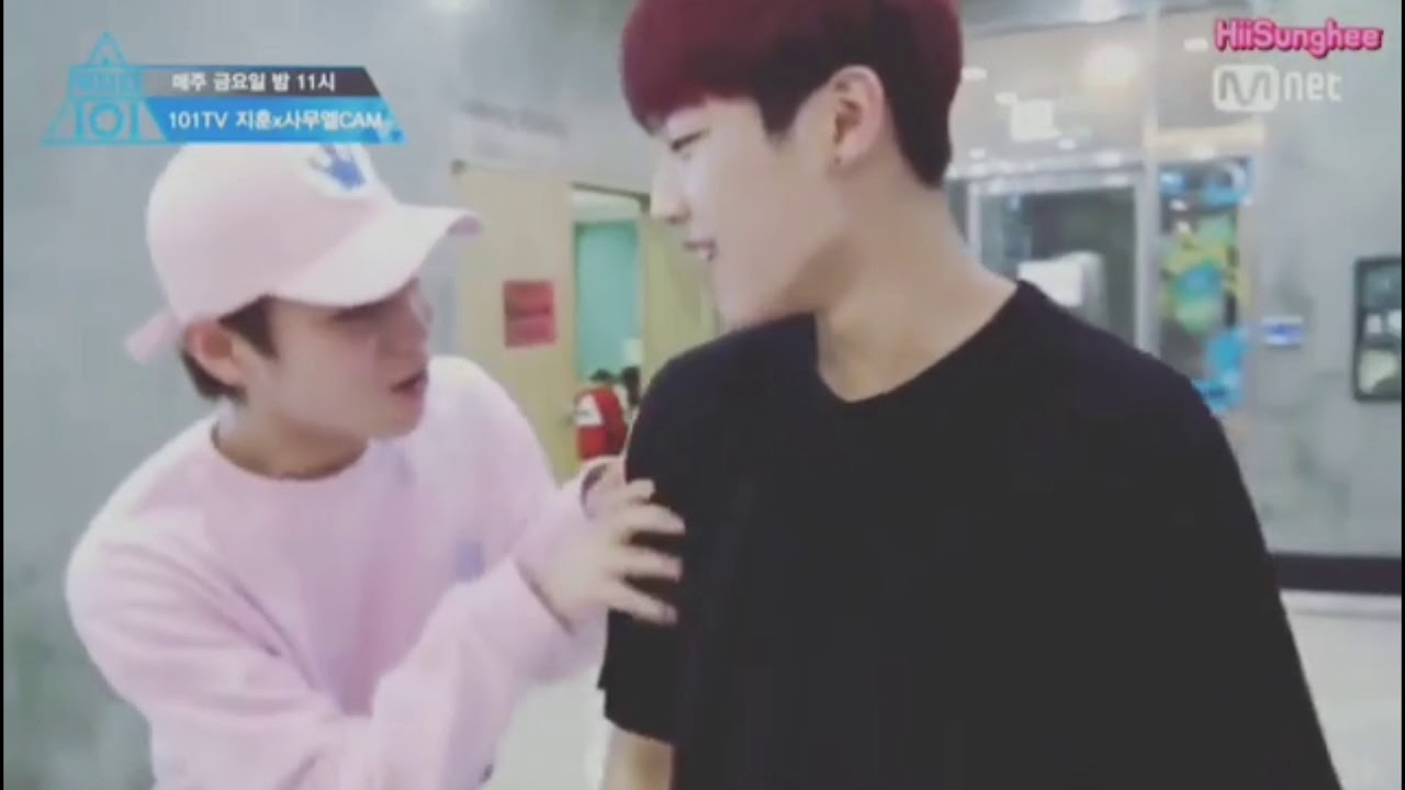 Wannaone__ parkwoojin X parkjihoon [ #pinksausage]  #cute moments