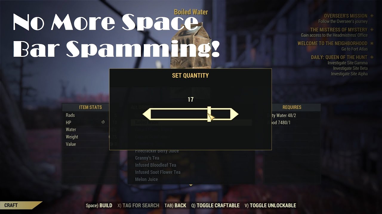 Fallout 76 PTS (March 2021) - Craft Slider (PTS Spoiler Alert)