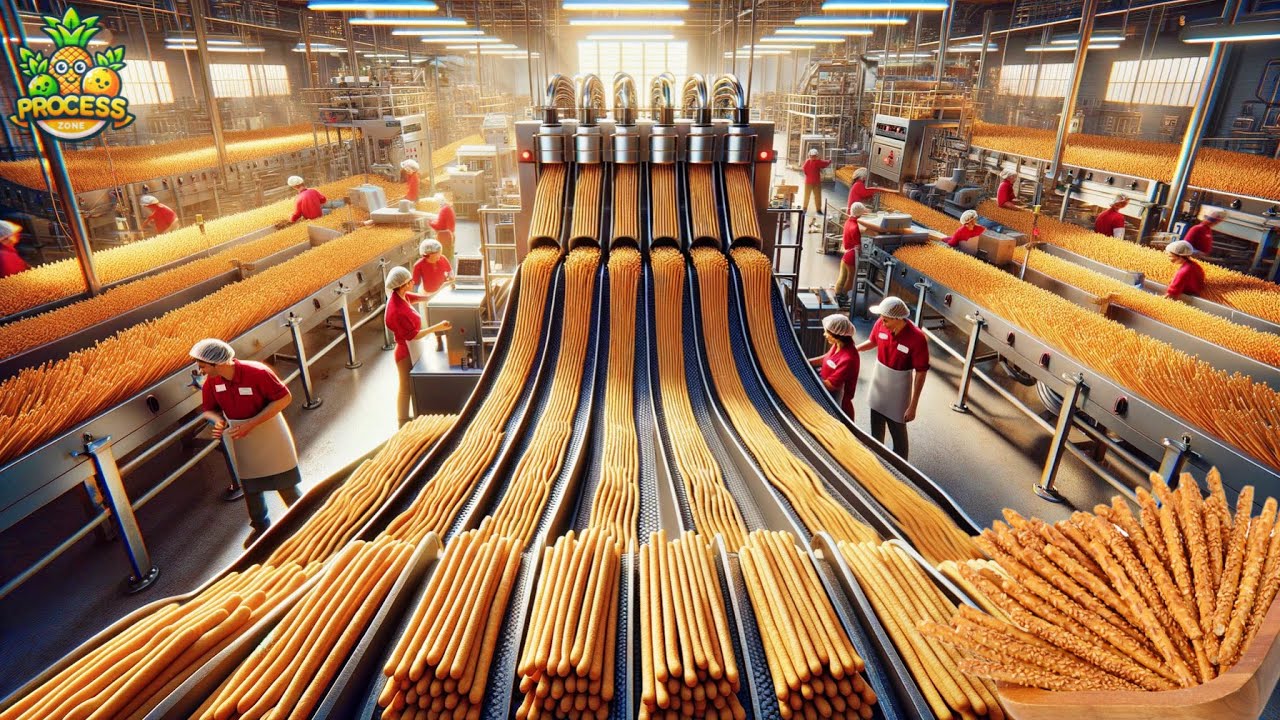 How Breadsticks Are Made in Factory | Breadstick Factory Process