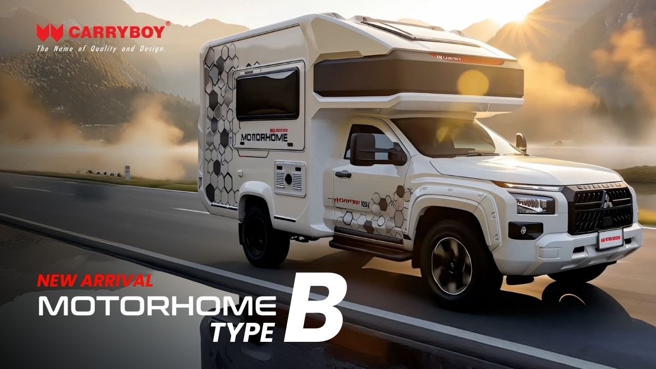 Motorhome B ❗ รุ่นใหม่ รถบ้านแครี่บอย หน้าต่างบานใหญ่ จัดวางภายในใหม่ ห้องน้ำกว้าง โปรเจคเตอร์จอใหญ่