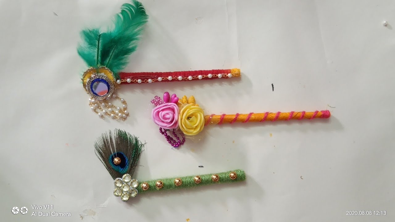#लड्डू गोपाल के लिए सुंदर #बांसुरी कैसे बनाएं | #CraftLas