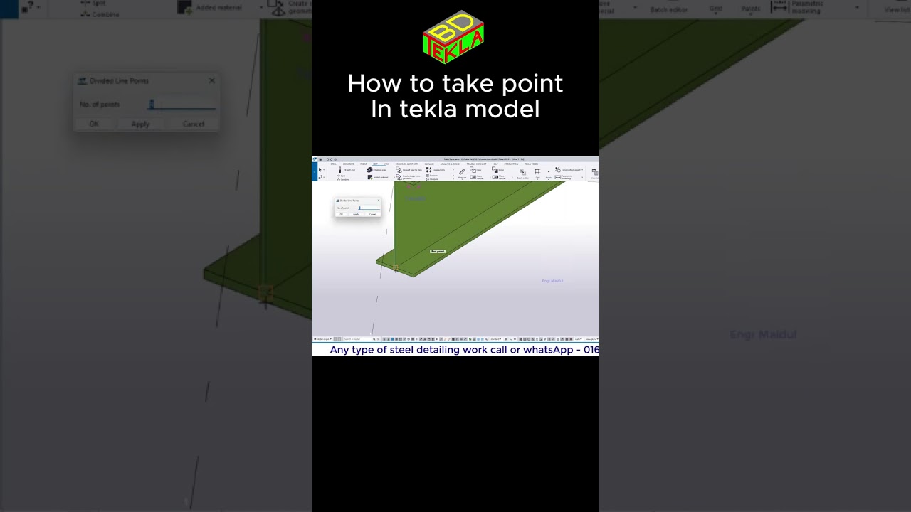 How to take point in tekla structure 