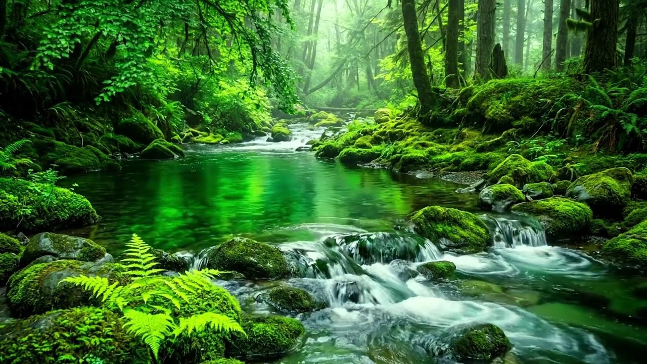 Calming Forest Ambience, Gentle Stream Flow & Birds Singing for Focus and Peaceful Mind