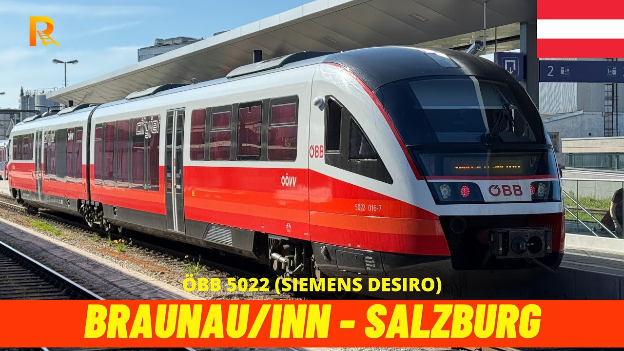Cab Ride Braunau am Inn - Salzburg Taxham Europark (ÖBB, Austria, April 2025) train driver's view 4K