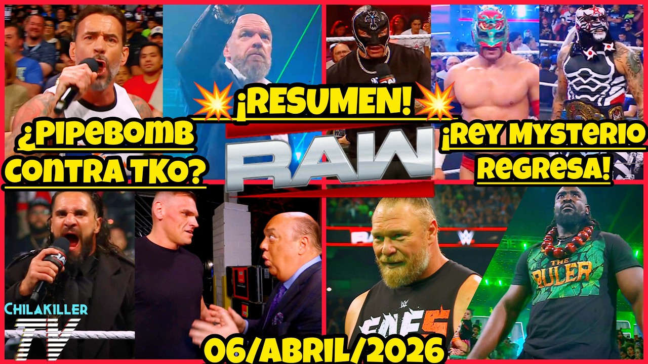 &iexcl;PIPEBOMB CONTRA TKO! | WWE RAW | 6 Abril 2026 | RESUMEN Y RESULTADOS