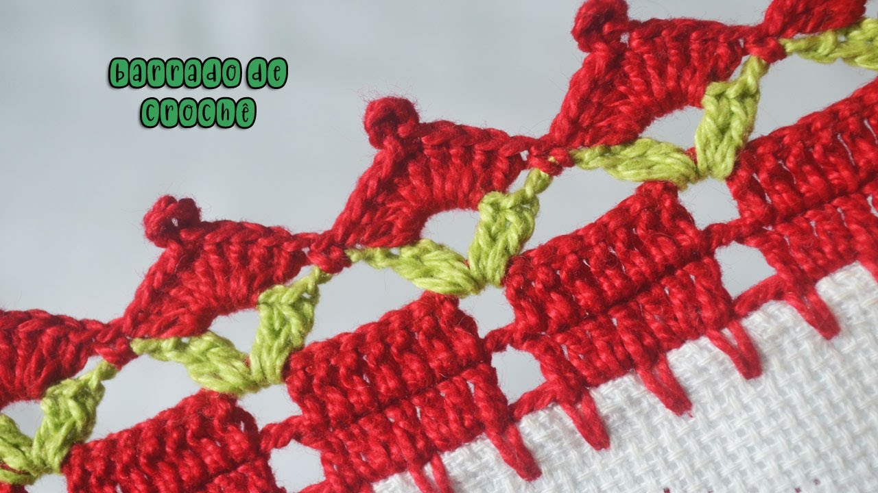BARRADO DE CROCHÊ LINDO E ELEGANTE PARA PANO DE PRATO #1265 | BICO DE CROCHÊ