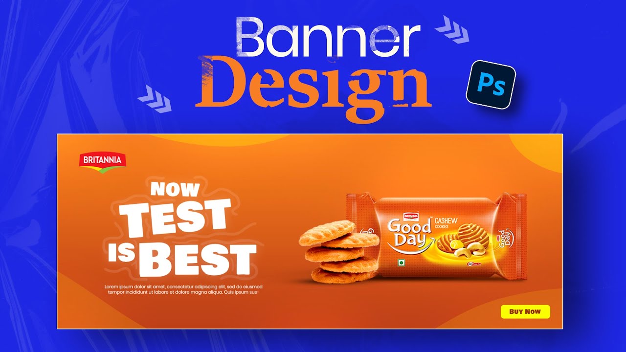 Social Media Ads Banner Design | Product Banner Design in Photoshop | Photoshop Tutorial #britannia