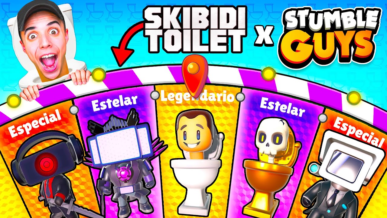 CONSEGUÍ TODOS los NUEVOS *SKIBIDI TOILET* en STUMBLE GUYS! 😨