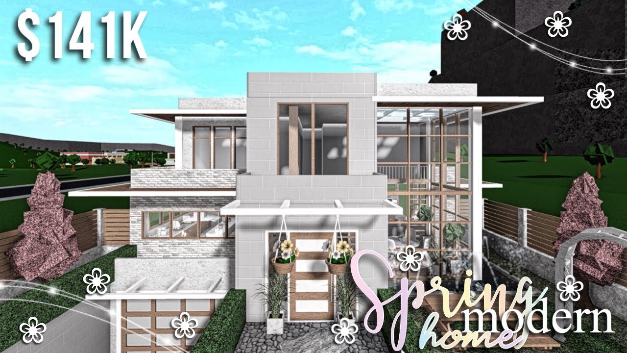 Spring Modern Home | Roblox Bloxburg | GamingwithV