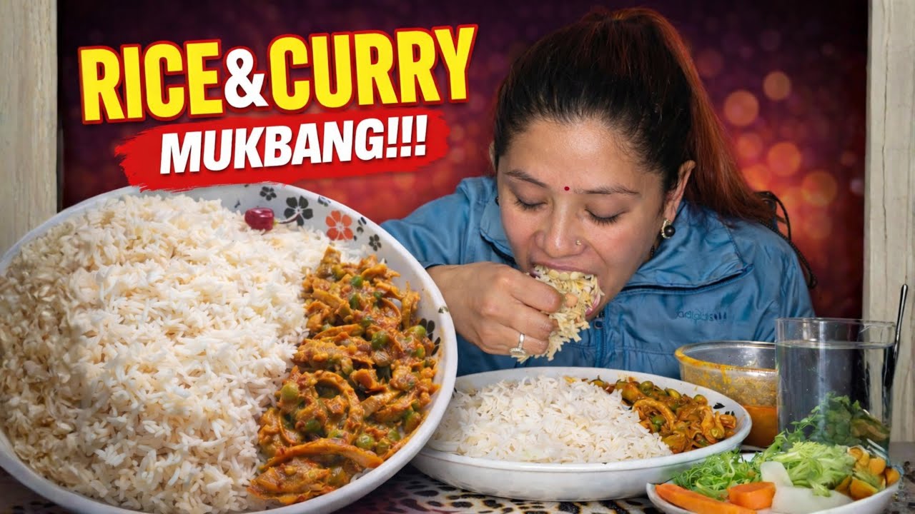 🍛 Rice & Curry Mukbang | Desi Hand Eating 😋 | Kristi Foodie
