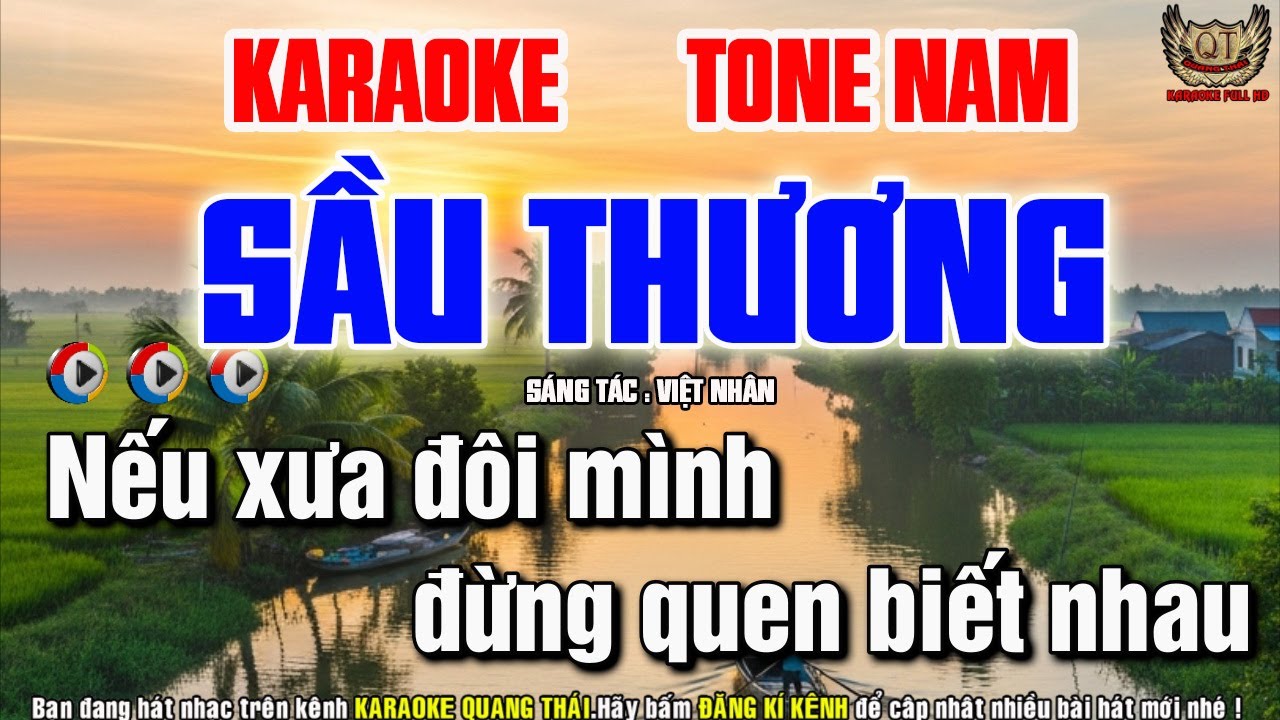 Sầu Thương Karaoke Tone Nam - Nhạc Sống Quang Thái