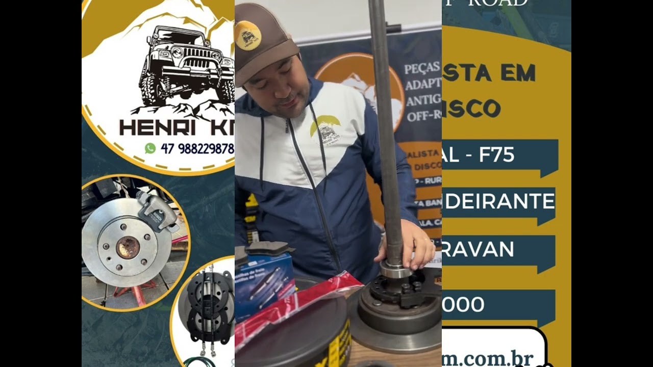 Montagem Kit Freio a Disco Traseiro Com Freio de Mão Willys Jeep F75 Rural