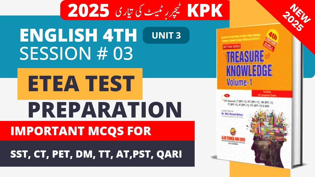 ETEA Test Preparation | English | Important MCQs | Session 3
