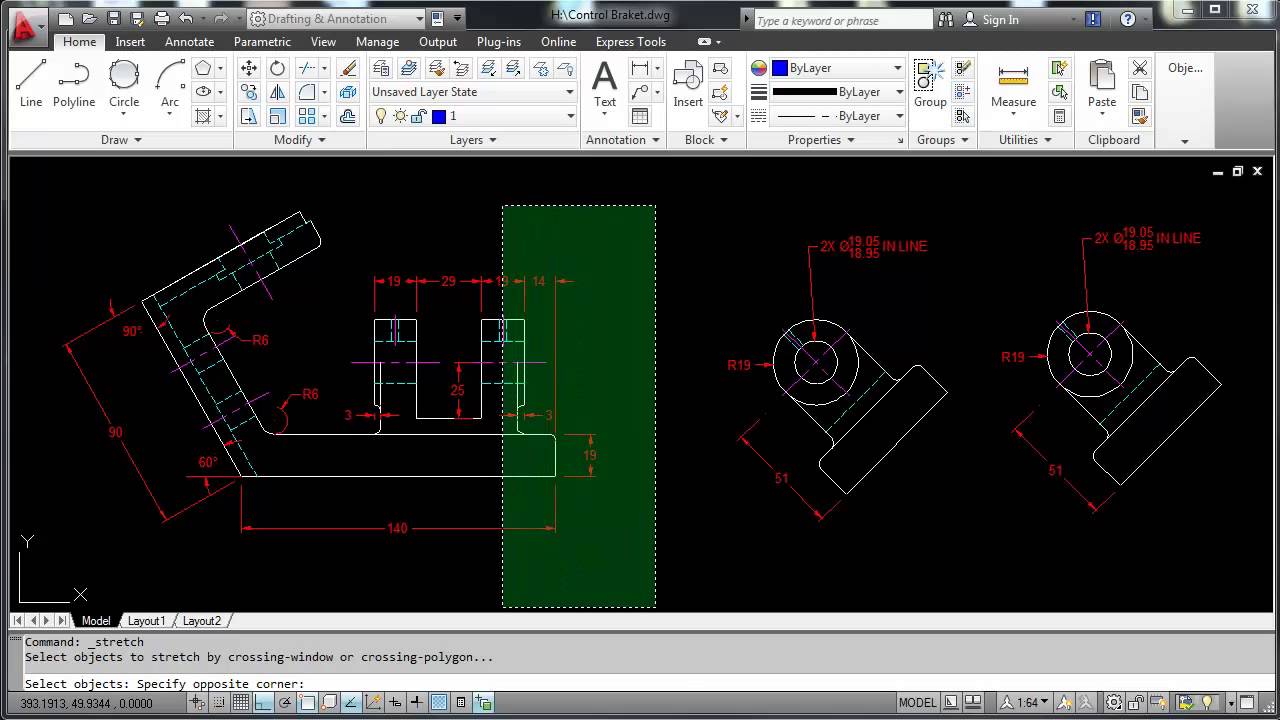 AutoCAD modify tools