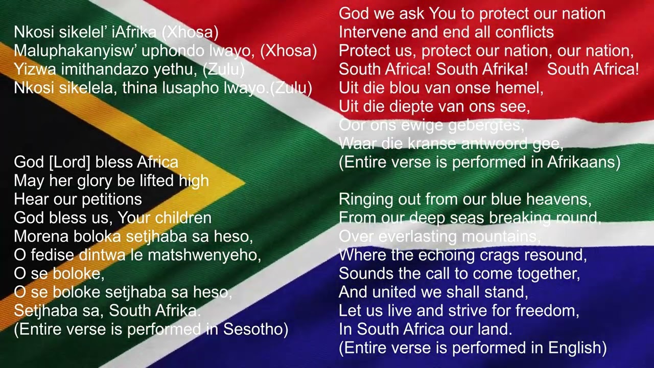 Thank You South Africa National Anthem & Lyrics