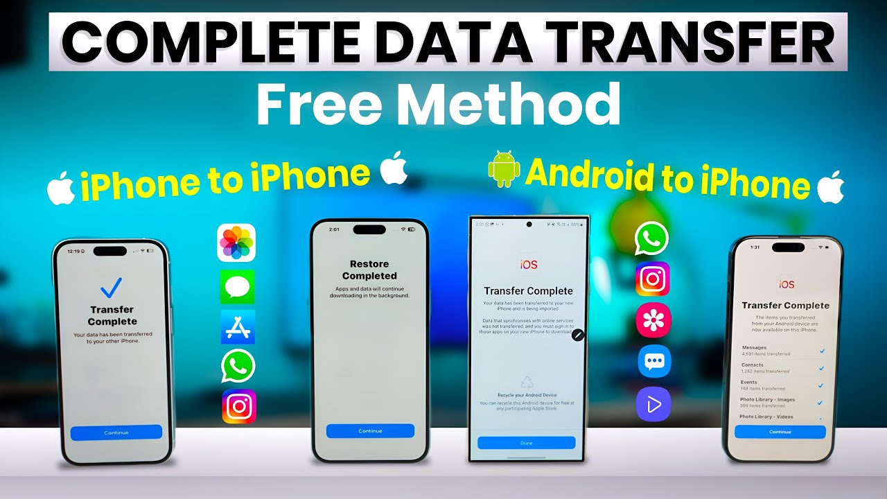 Free Method: Complete Data & WhatsApp Transfer from iPhone to New iPhone & Android to iPhone