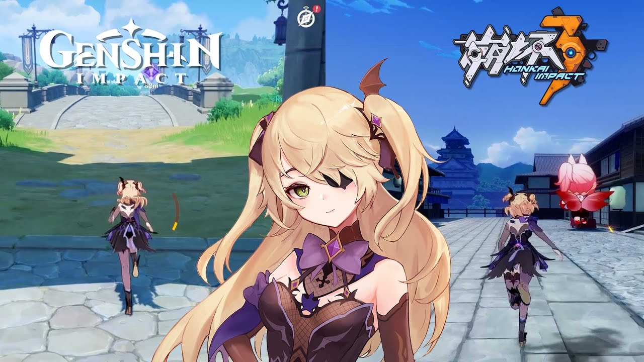 Fischl Genshin Impact VS Fischl Honkai Impact 3 | Gameplay Comparison Side by Side
