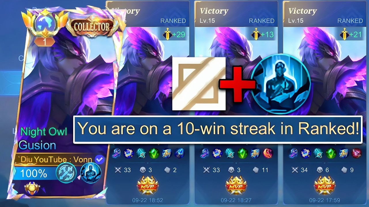 GUSION MID LANE BEST BUILD REVEAL!🔥 UNLIMITED ONE SHOT = AUTO WINSTREAK
