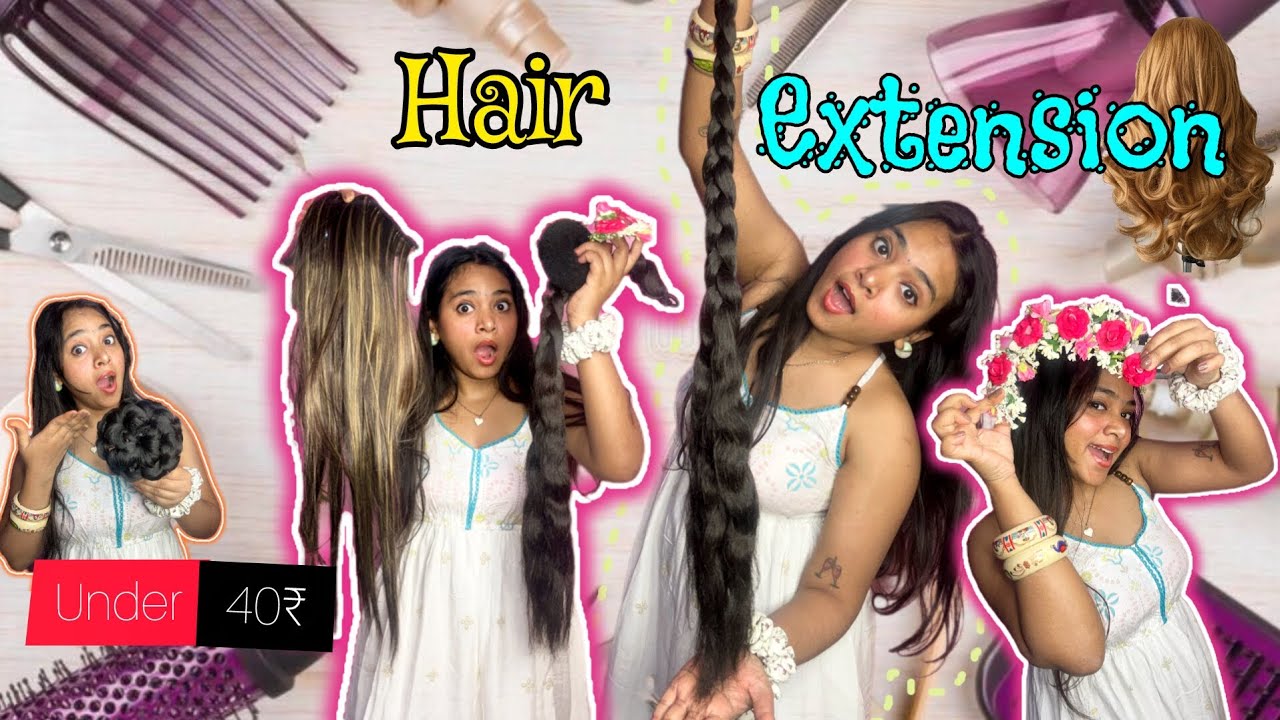 💁🏻‍♀️Hair extension 💇🏻‍♀️💃🏻 under budget starting price🤯 40 ₹ 🤩 #review