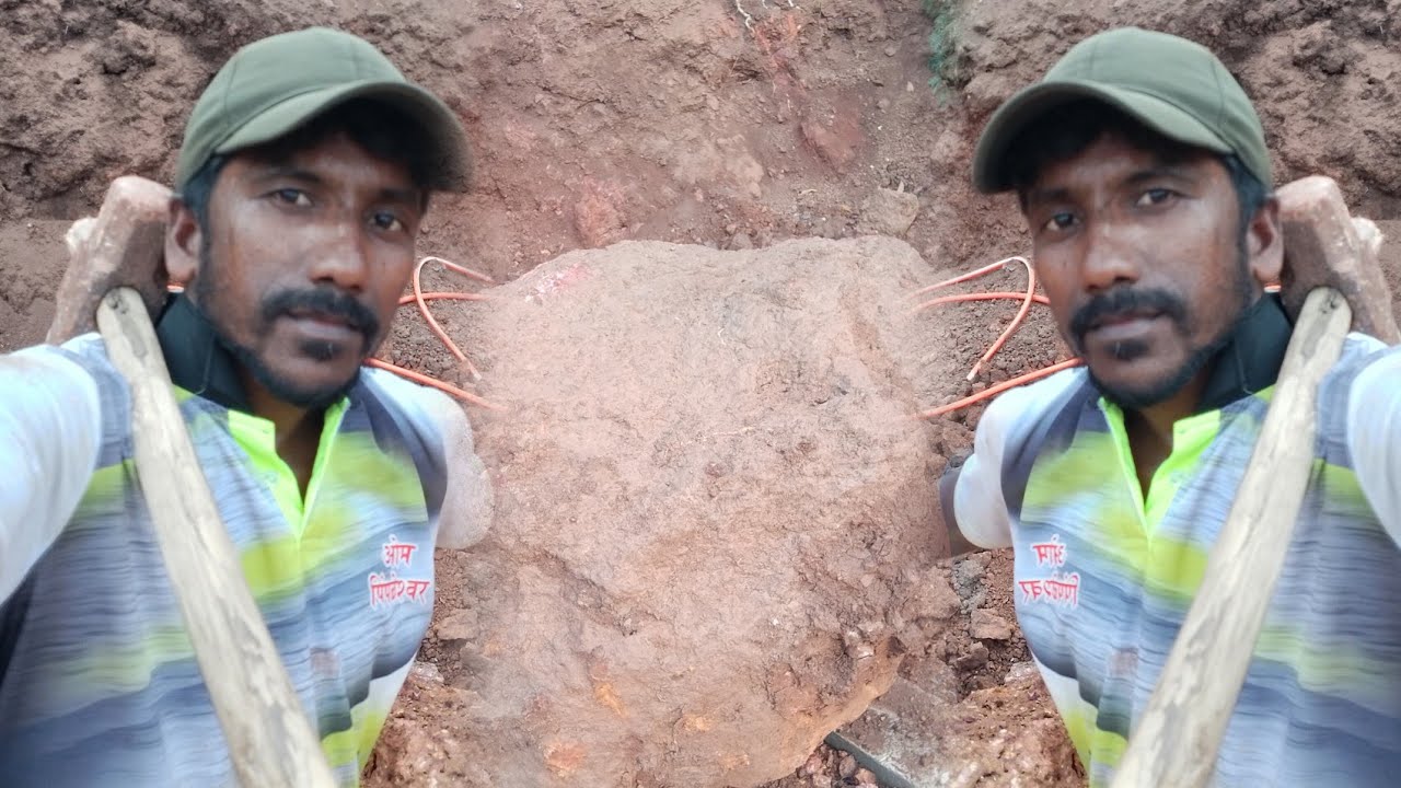 चिनी व घनाच्या सहाय्याने मोठा खडाक(दगड) फोडला#hardwork#2026