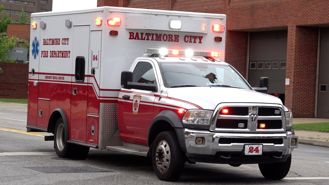Baltimore City Fire Department Ambulance 24 Responding
