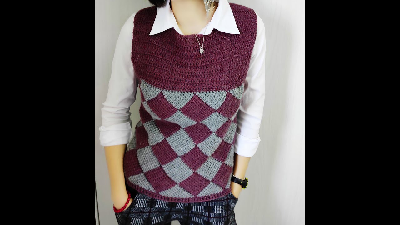 Tutorial Gilet Diamond punto entrelac